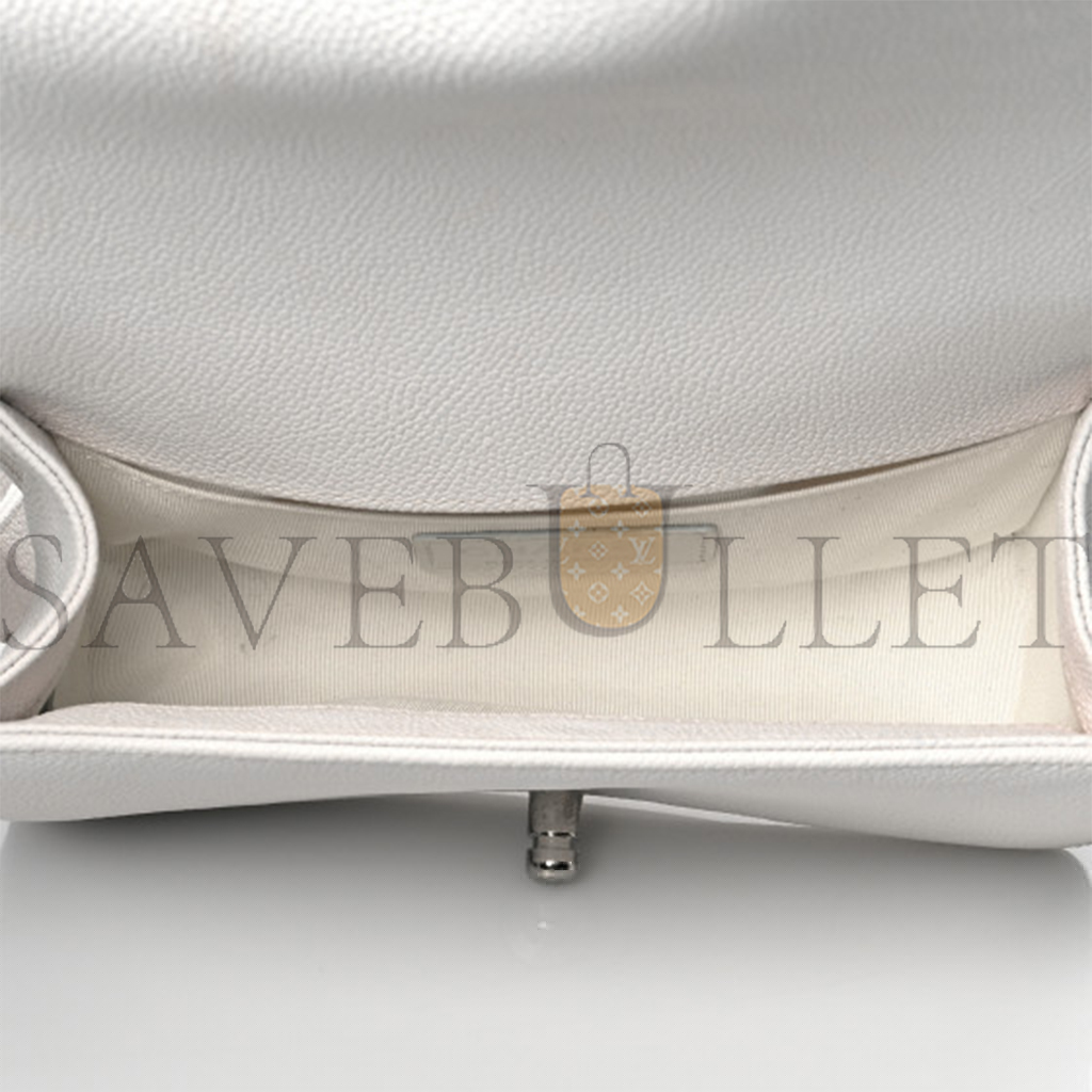 Ch*el caviar quilted small boy flap white (20*12*6cm)